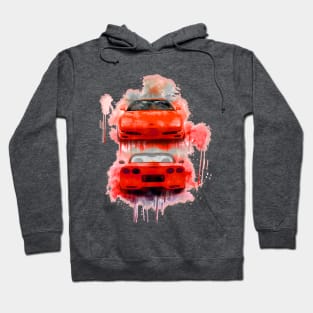 Red Corvette aqua splash Hoodie